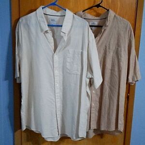 Set Of 2 Casual Button Down Short Sleeve Shirts By Croft & Barrow